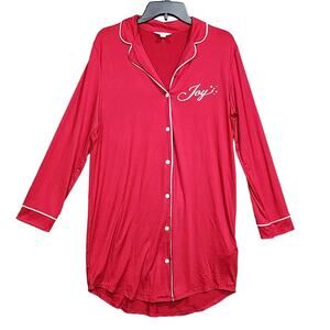 Charter Club Sleepshirt Nightgown Pajamas Super Soft Knit Joy Candy Red Medium